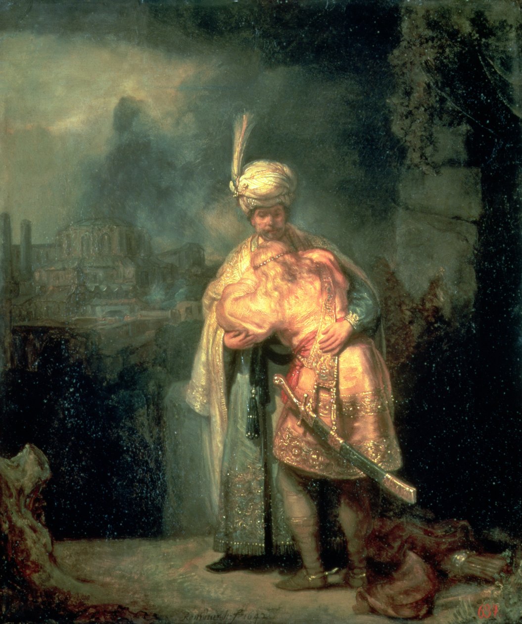 David ve Yonatan by Rembrandt van Rijn