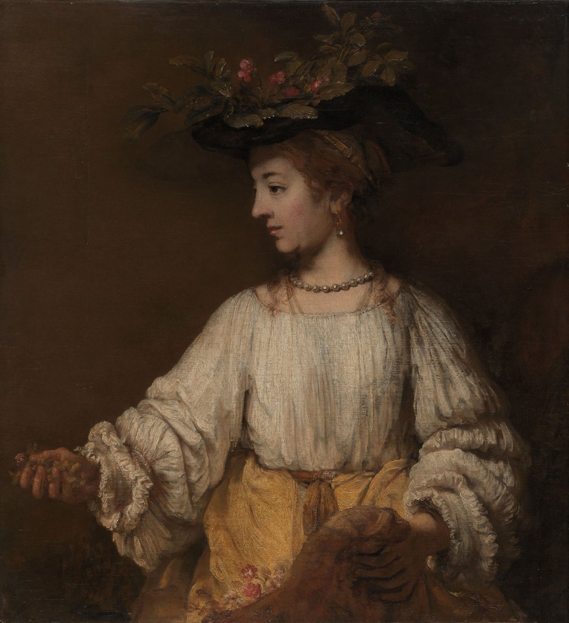 Flora, c.1654 (tuval üzerine yağlı boya) by Rembrandt van Rijn