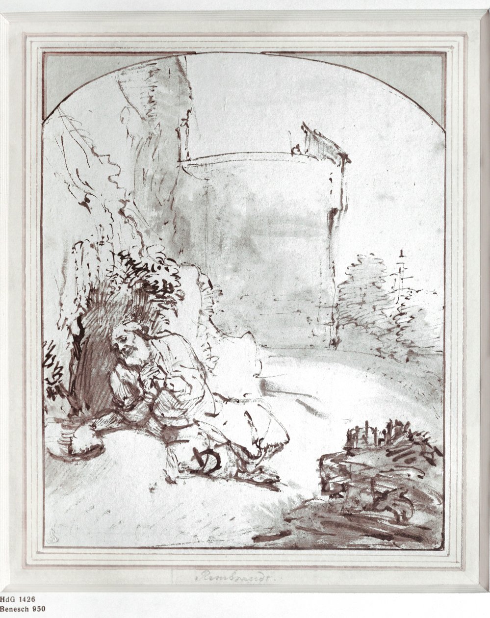 Yunus Niniveh surlarında, Mezopotamya (çizim) by Rembrandt Harmensz. van Rijn