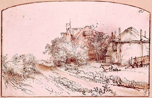 Bir Kulübe ve Haybarn ile Manzara by Rembrandt Harmensz. van Rijn