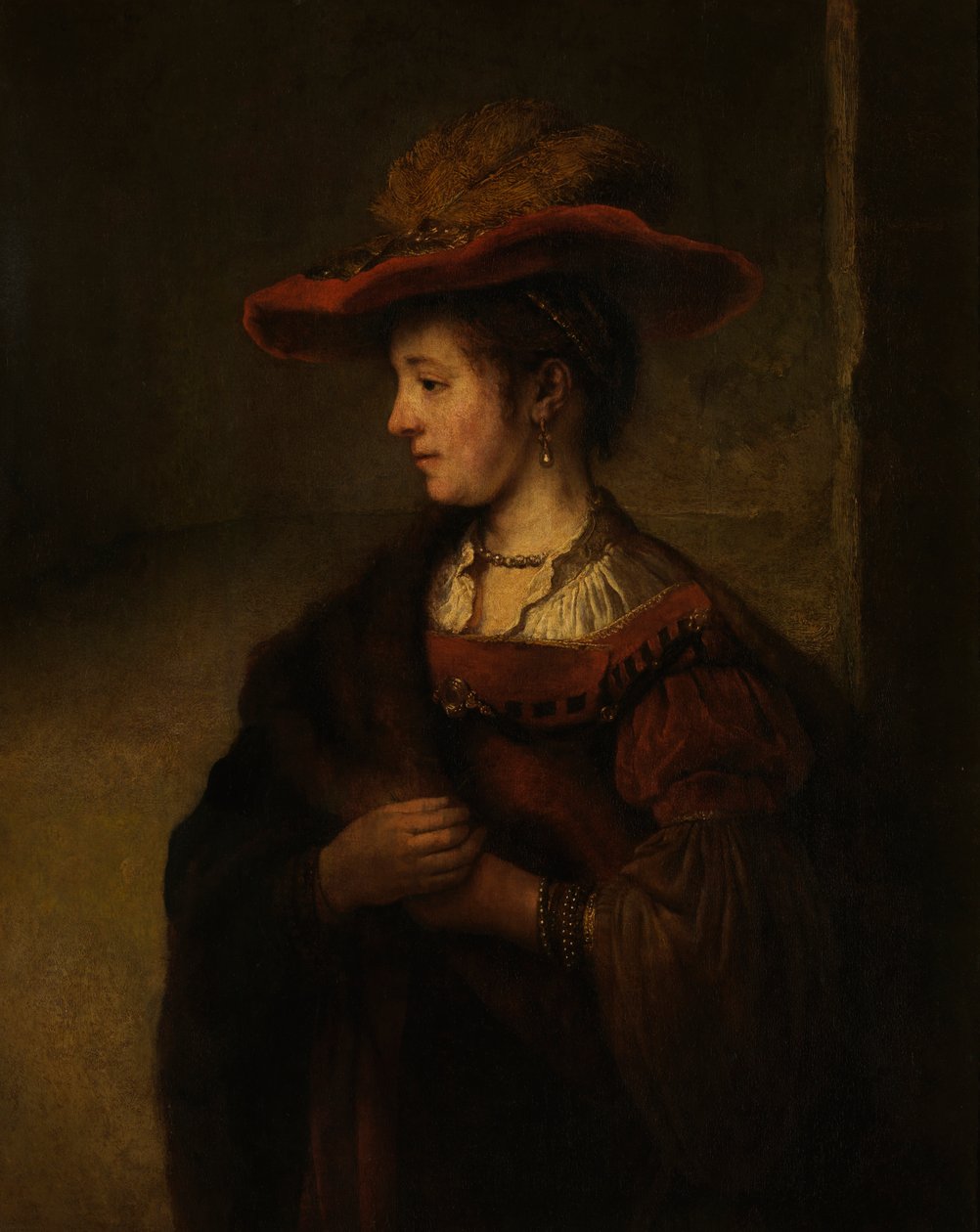 Saskia van Uylenburgh'un Portresi (tuval üzerine yağlı boya) by Rembrandt Harmensz. van Rijn