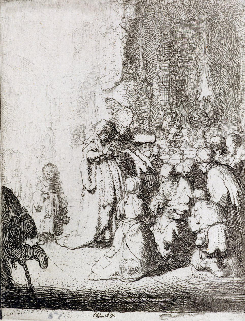 Tapınakta Sunum (kağıt üzerinde kalem ve mürekkep) by Rembrandt van Rijn