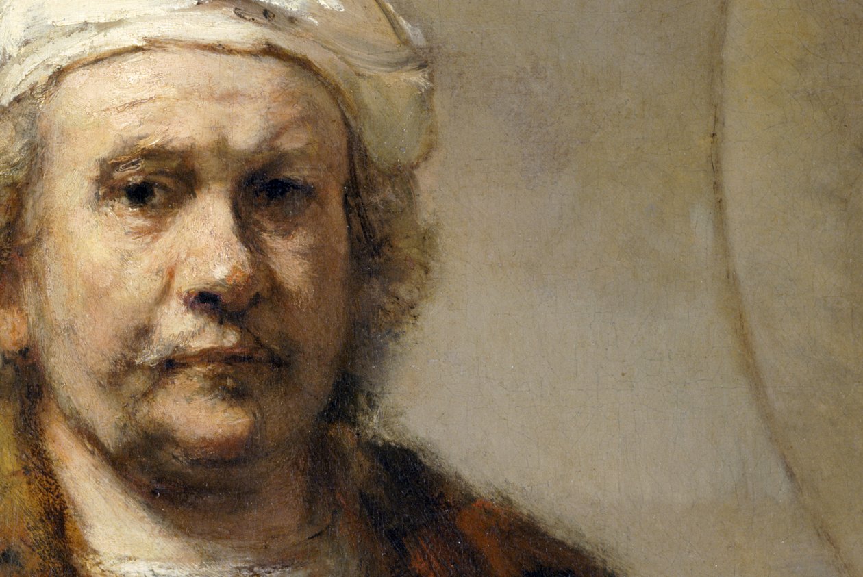 Rembrandt - Otoportre (detay) by Rembrandt Harmensz. van Rijn