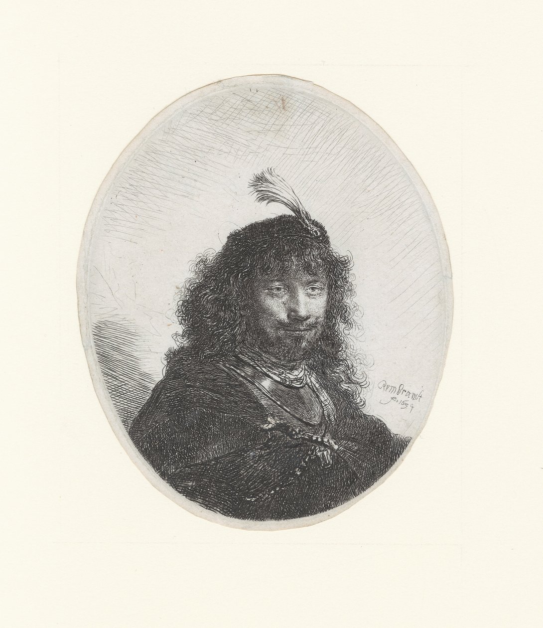 Kılıç ve ak balıkçıl ile Rembrandt by Rembrandt Harmensz. van Rijn