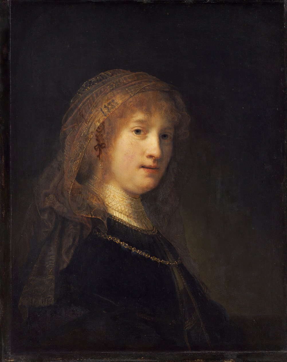Saskia van Uylenburgh, c.1634-1640 (panelde yağ) by Rembrandt van Rijn