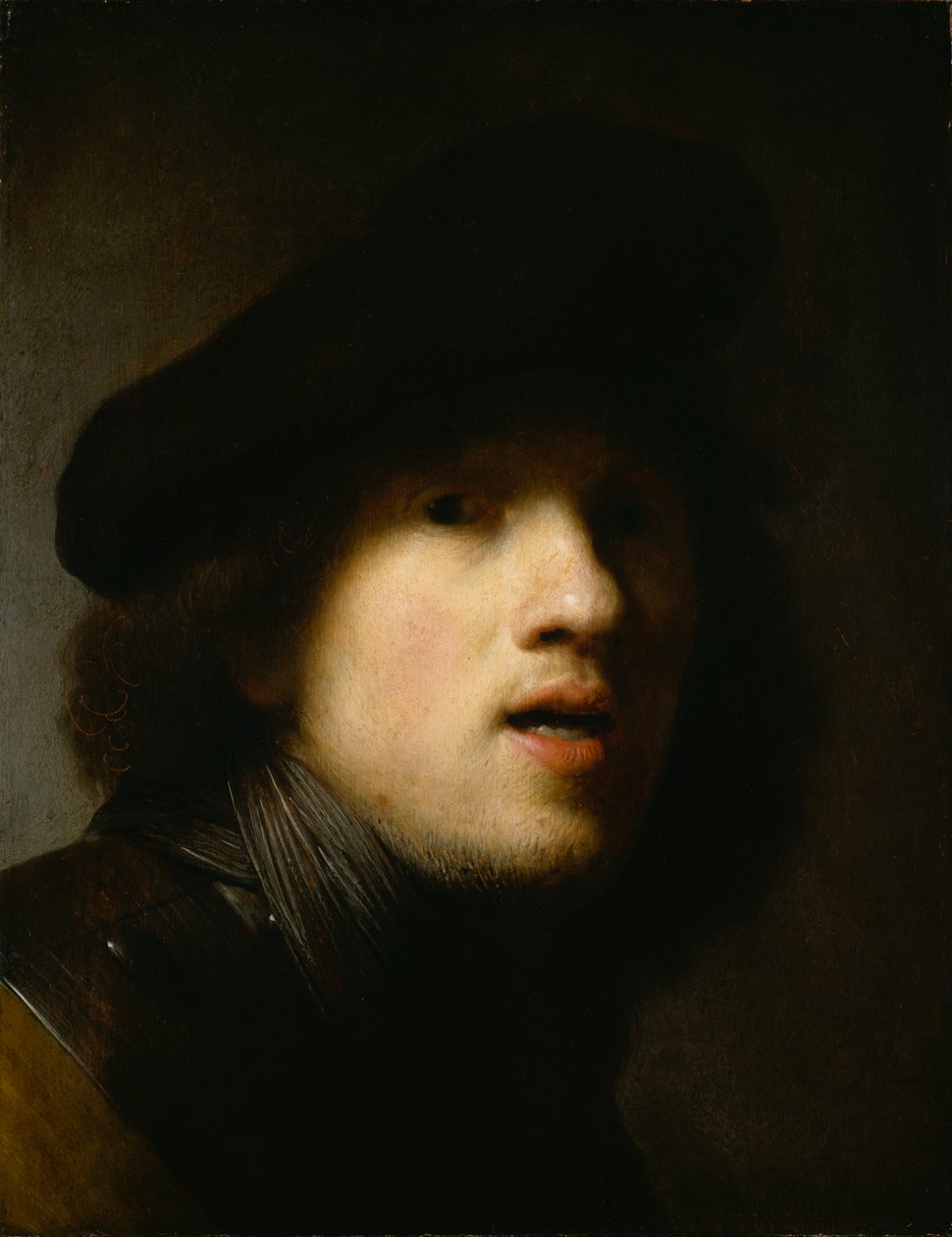 Otoportre, 1629 dolayları (ahşap üzerine yağlı boya) by Rembrandt Harmensz. van Rijn