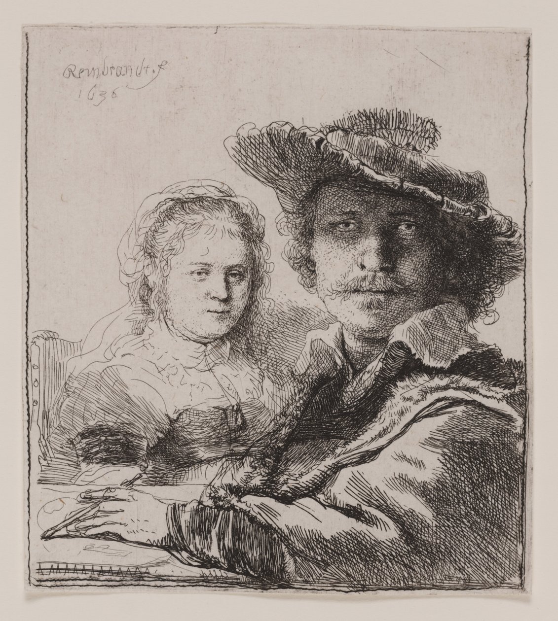 Saskia ile Otoportre by Rembrandt van Rijn