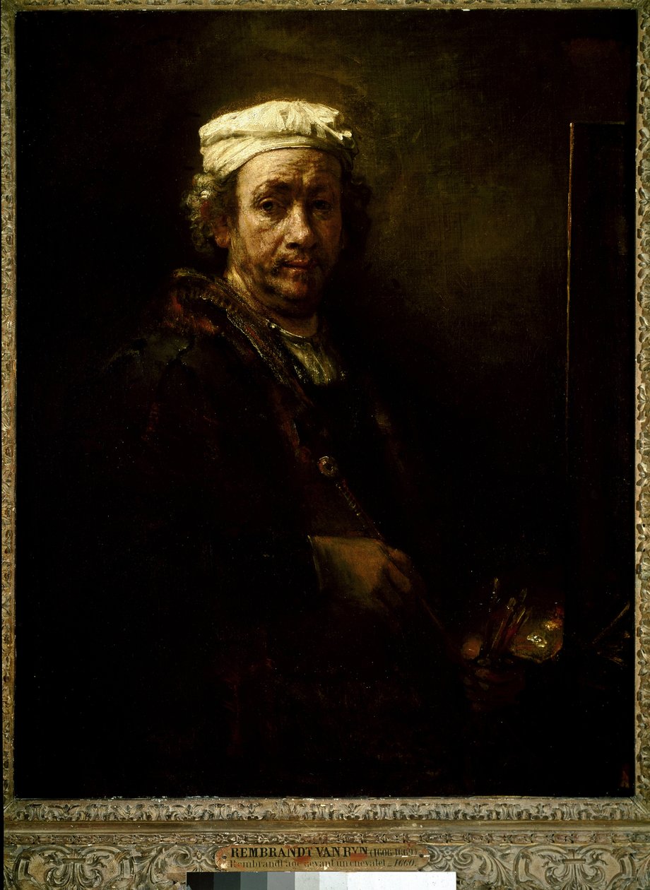 Şövalede otoportre. (tuval üzerine yağlıboya by Rembrandt van Rijn