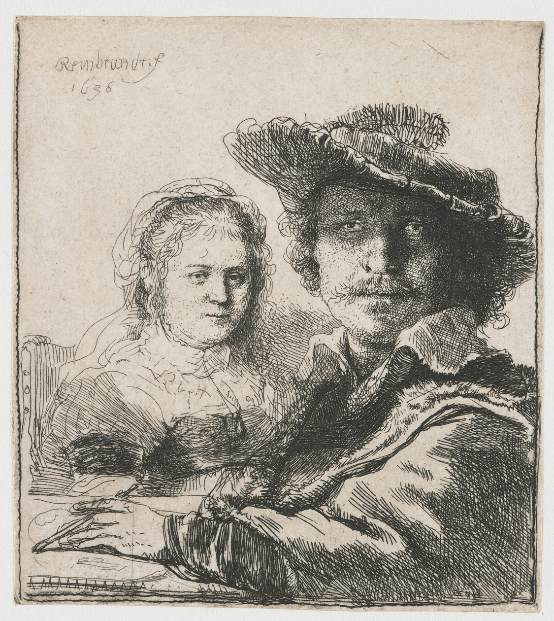 Saskia ile Otoportre by Rembrandt Harmensz. van Rijn