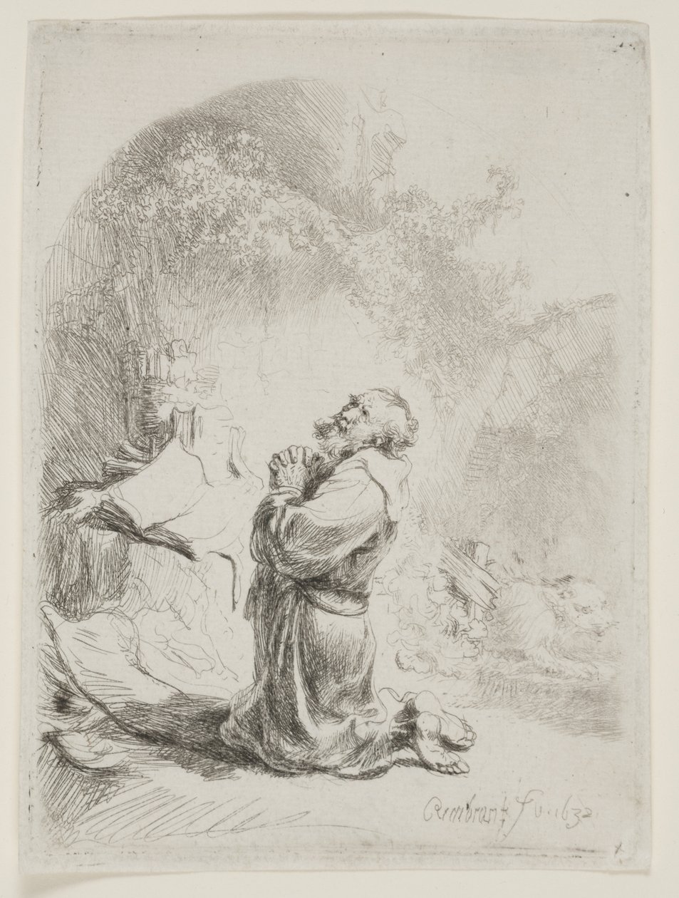 Aziz Jerome Dua Eden: Kemerli Baskı by Rembrandt van Rijn