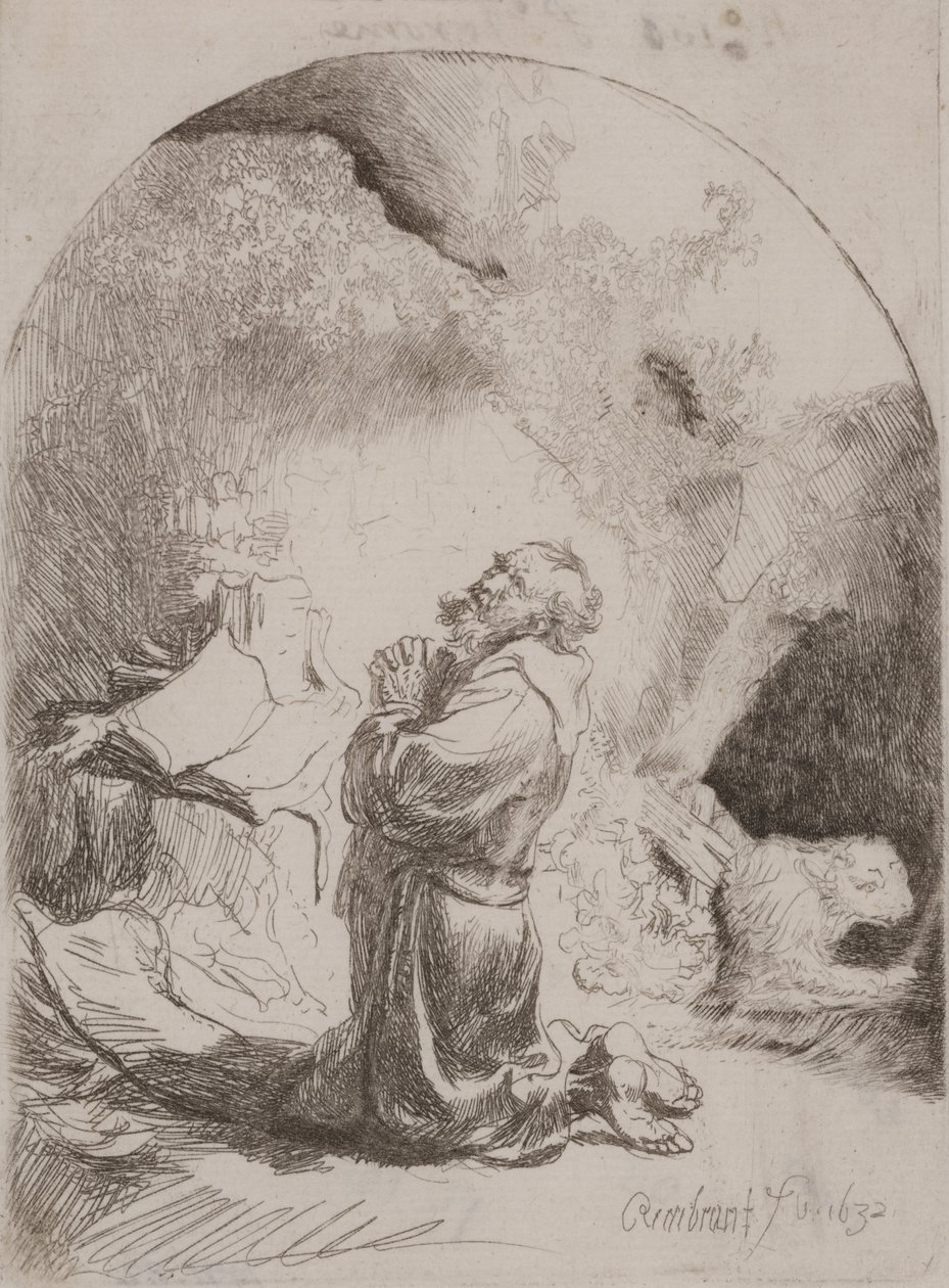 Aziz Jerome Dua Eden: Kemerli Baskı by Rembrandt van Rijn