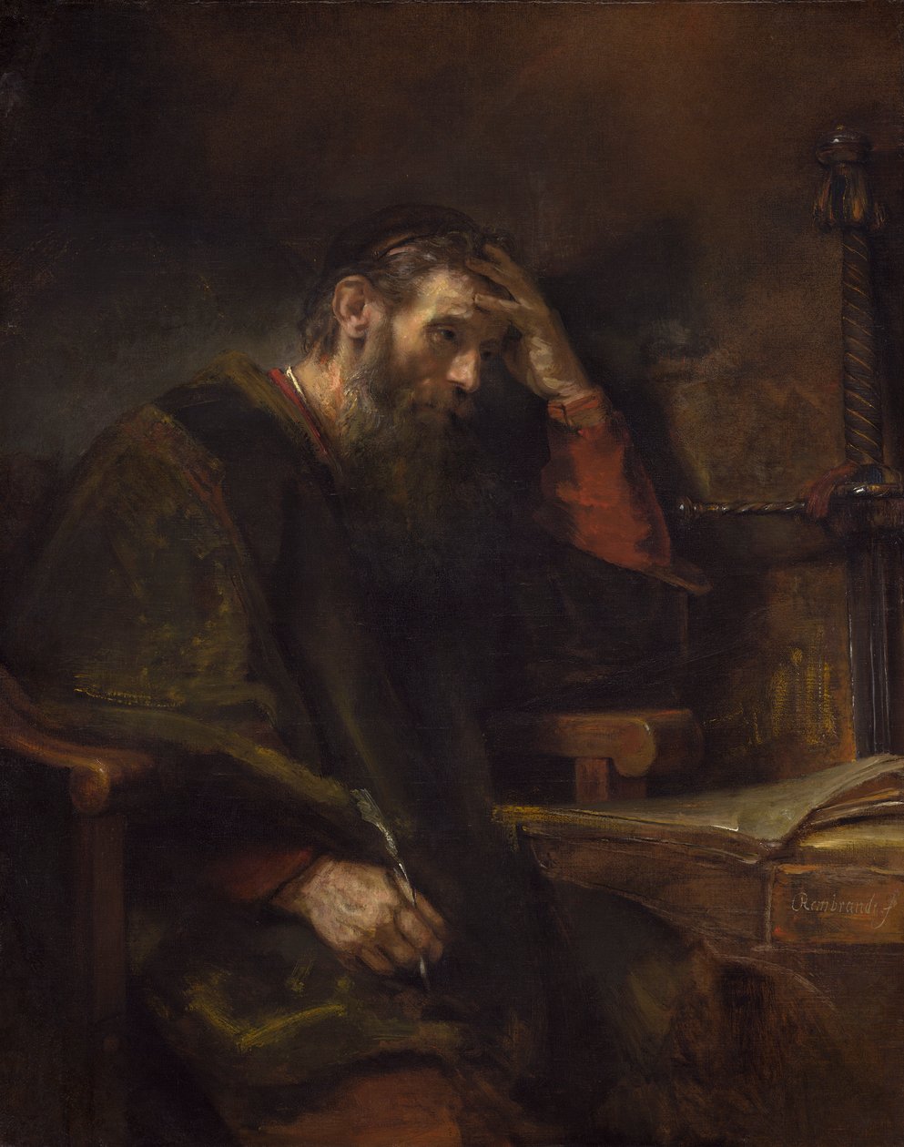 Havari Pavlus, c.1657 (tuval üzerine yağlı boya) by Rembrandt van Rijn