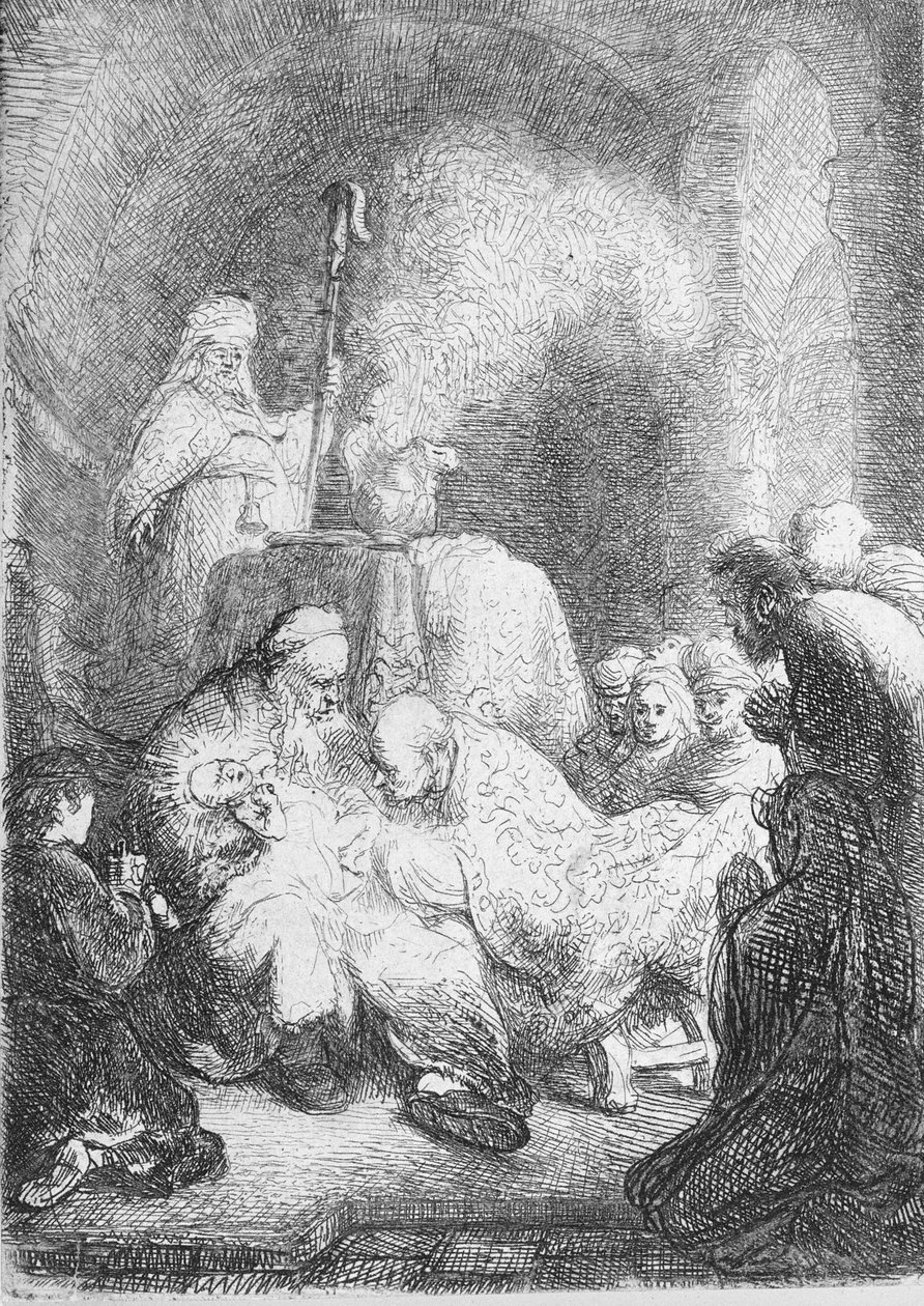 Sünnet (kağıt üzerinde kalem ve mürekkep) by Rembrandt van Rijn