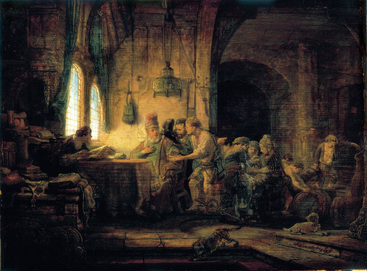 Bağdaki İşçilerin Mesel - 1637 by Rembrandt van Rijn