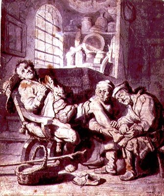 Burkulan Ayak (kalem ve mürekkep, kağıt üzerine sulu boya) by Rembrandt Harmensz. van Rijn