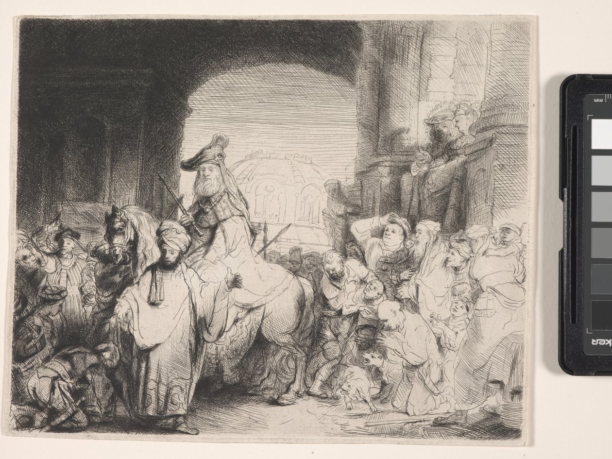 Mordecai'nin Zaferi (gravür ve kuru nokta) by Rembrandt Harmensz. van Rijn