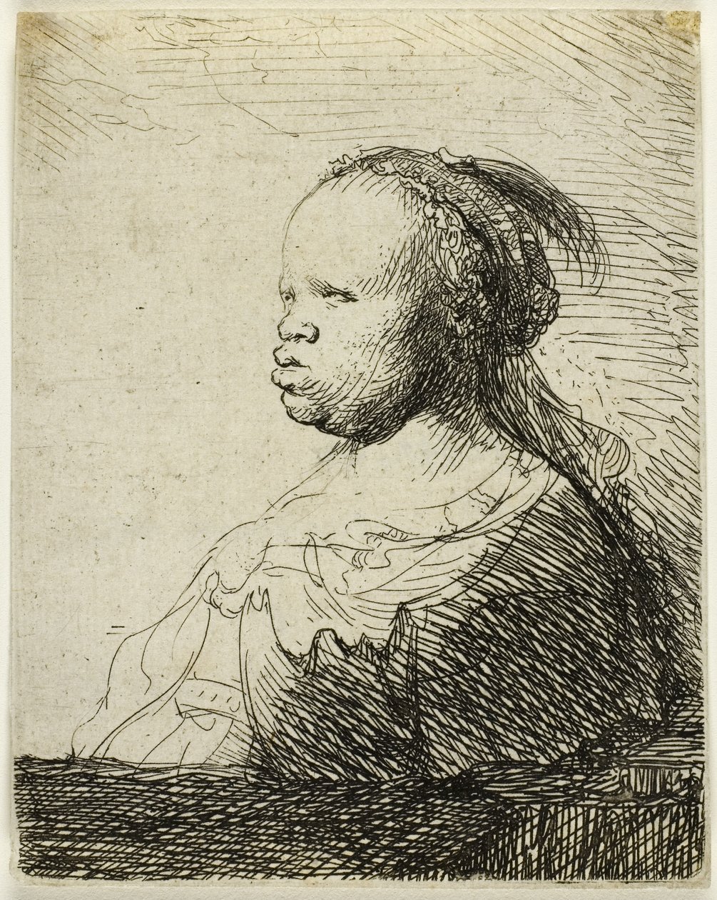 Beyaz Zenci, 1630 dolayları (kağıt üzerine gravür) by Rembrandt Harmensz. van Rijn