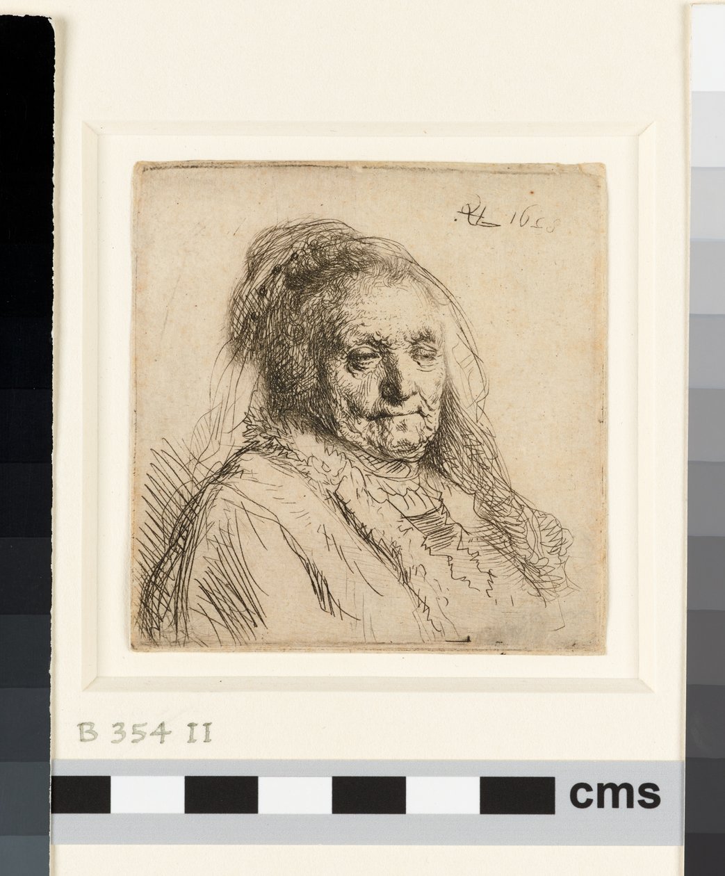 Sanatçının annesi, başı ve büstü by Rembrandt van Rijn