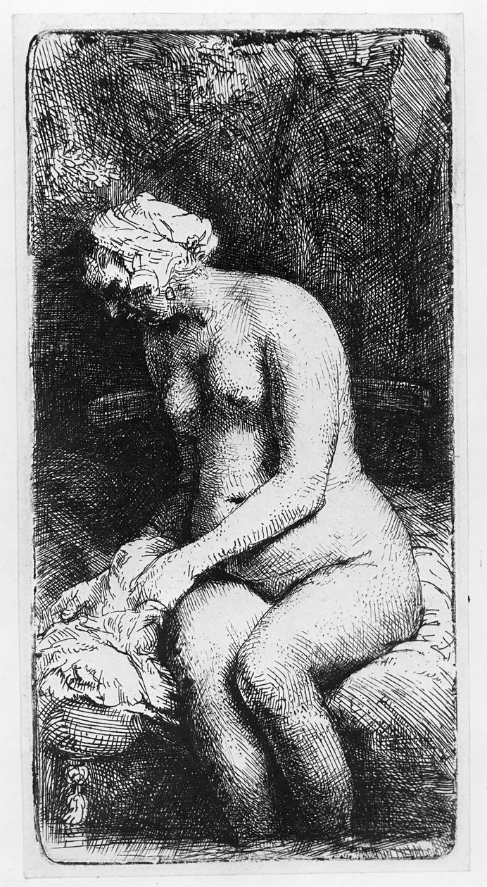 kadın banyo by Rembrandt van Rijn