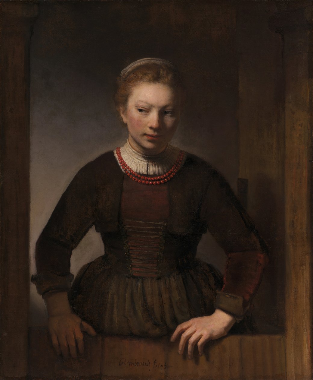 Açık Kapıdaki Genç Kadın, 1645 by Rembrandt Harmensz van Rijn