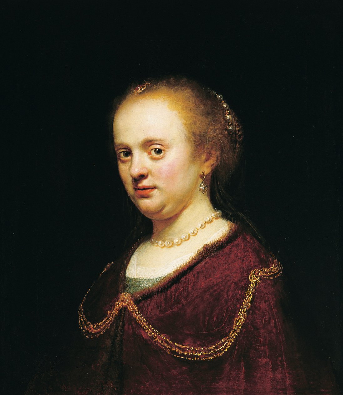Altın Zincirli Genç Kadın by Rembrandt Harmensz. van Rijn