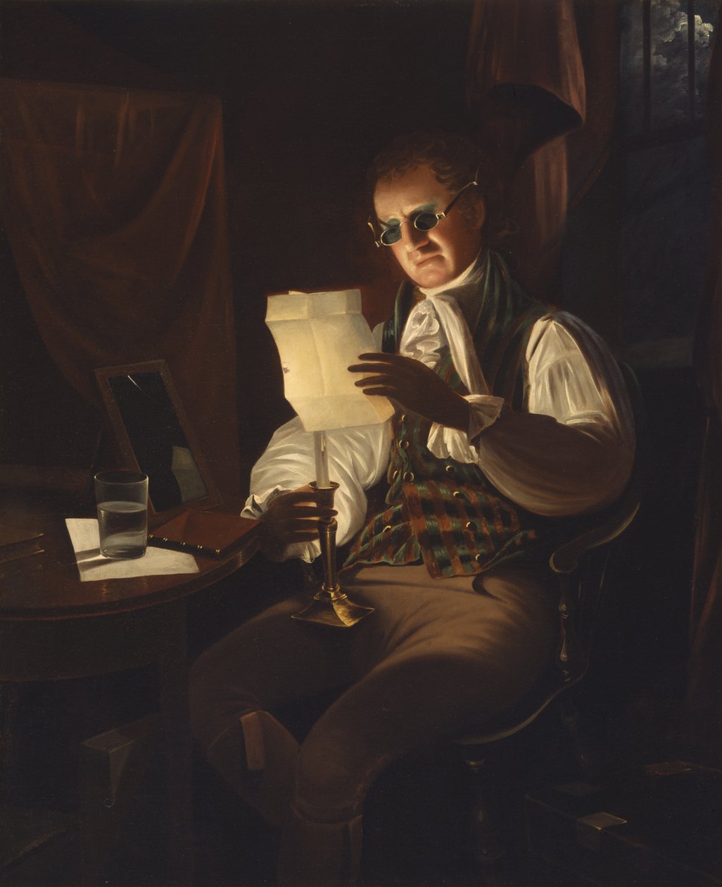 Mum Işığında Okuyan Adam, 1805-08 by Rembrandt Peale