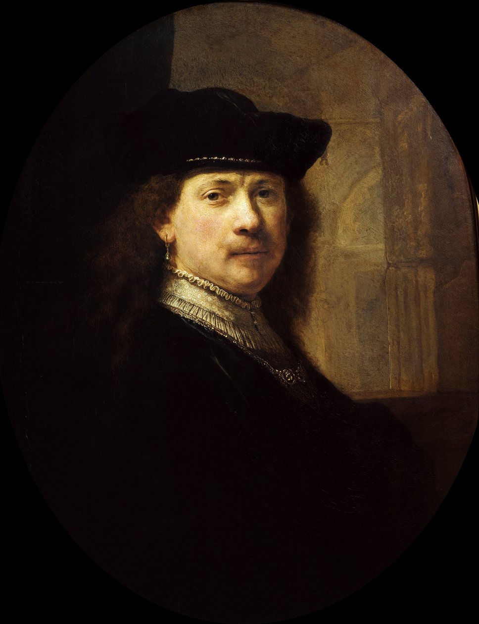 Mimari bir arka plana sahip otoportre, yaklaşık 1639. by Rembrandt van Rhijn,