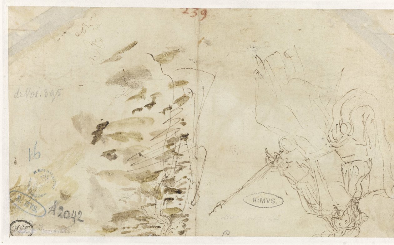 Ahaşveroş'tan önce Haman by Rembrandt van Rijn (school of)