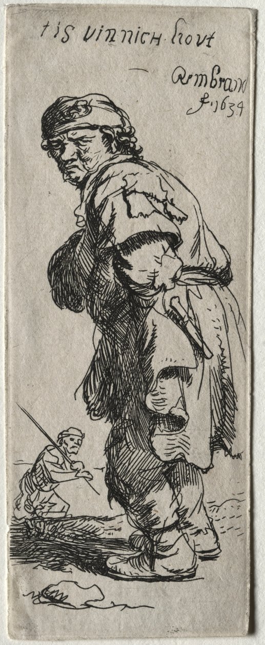 Bir Köylü Çağırıyor: "çok soğuk" by Rembrandt van Rijn
