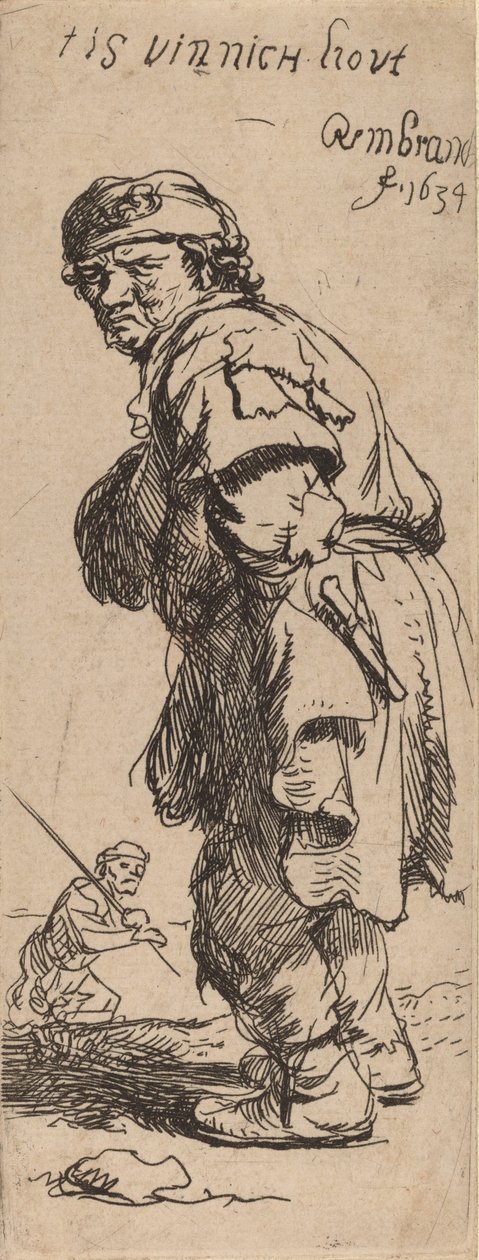 Bir Köylü Çağrısı: tis vinnich kout Çok soğuk, 1634. by Rembrandt van Rijn