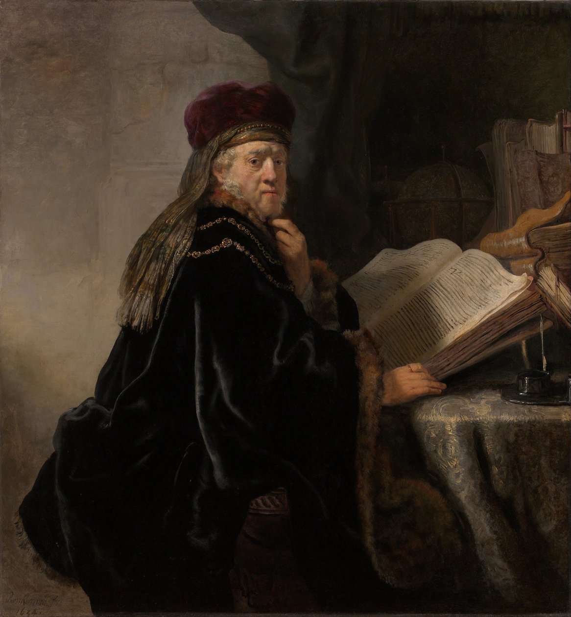 Çalışma Masasında Oturan Bir Bilgin Çalışma Odasında Bir Bilgin by Rembrandt van Rijn