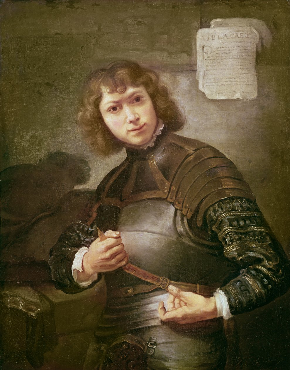 Zırhlı Genç Bir Adam by Rembrandt van Rijn