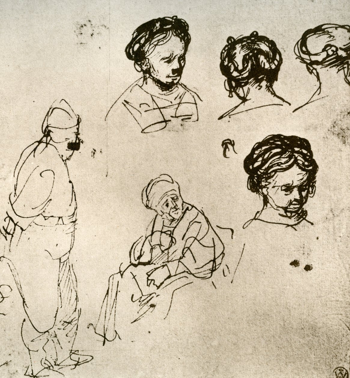 Bir sayfa eskiz, 1913. by Rembrandt van Rijn
