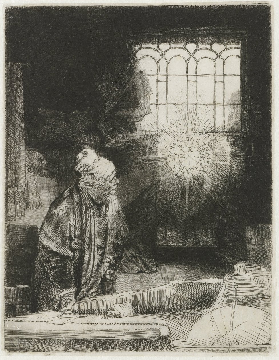 Çalışmasında bir alim by Rembrandt van Rijn
