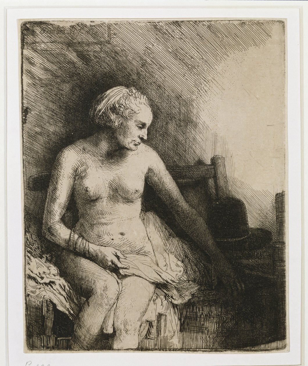 Hamamda şapkalı bir kadın, 1658 by Rembrandt van Rijn