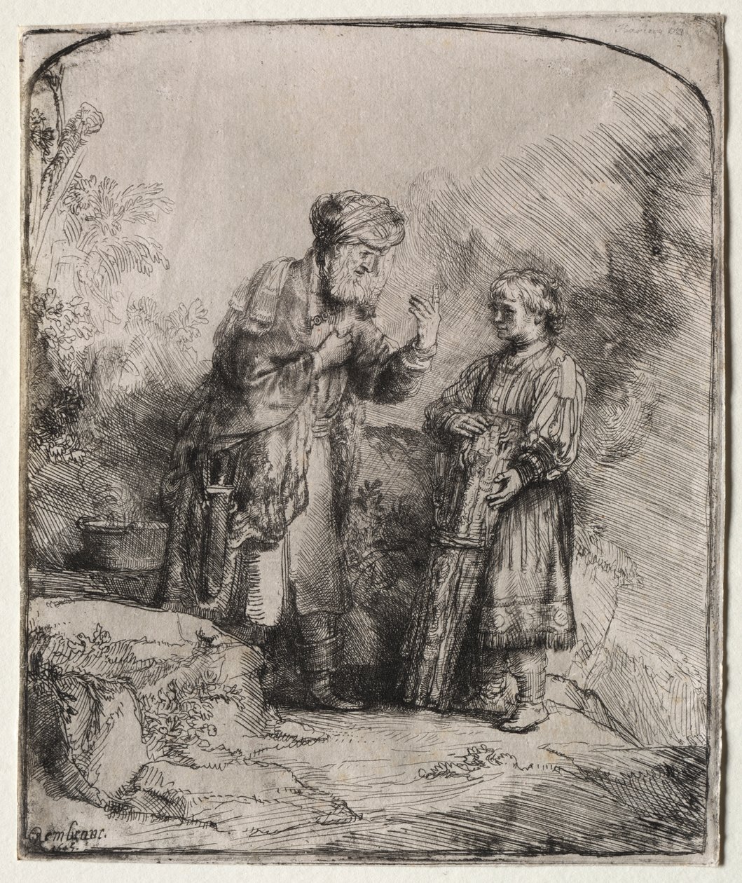 İbrahim ve İshak by Rembrandt van Rijn