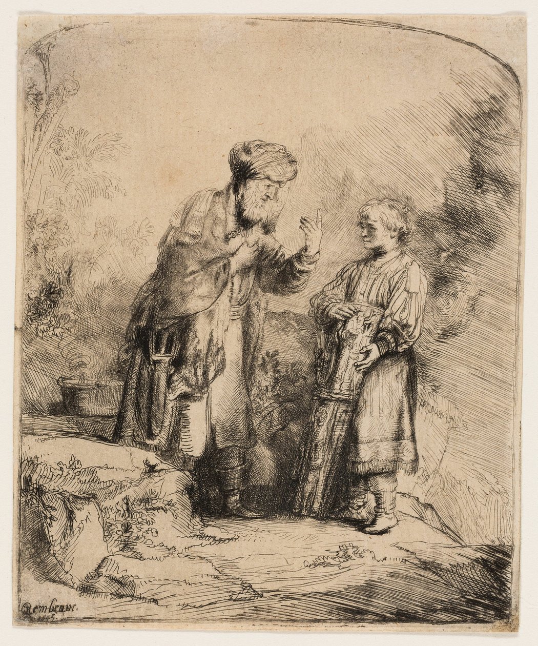 İbrahim ve İshak by Rembrandt van Rijn