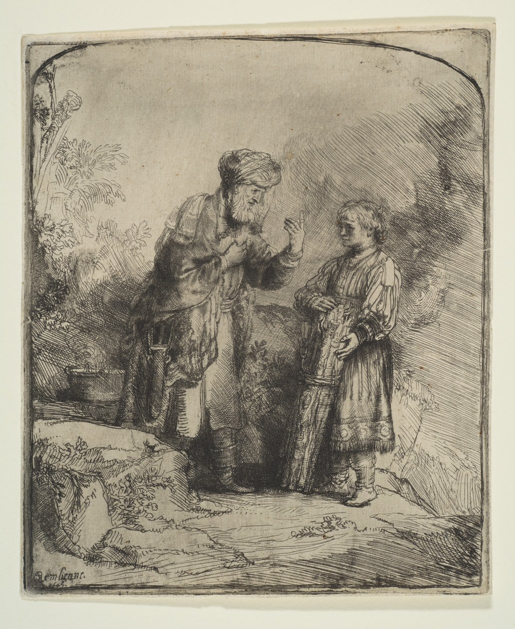 İbrahim ve İshak, 1645. by Rembrandt van Rijn