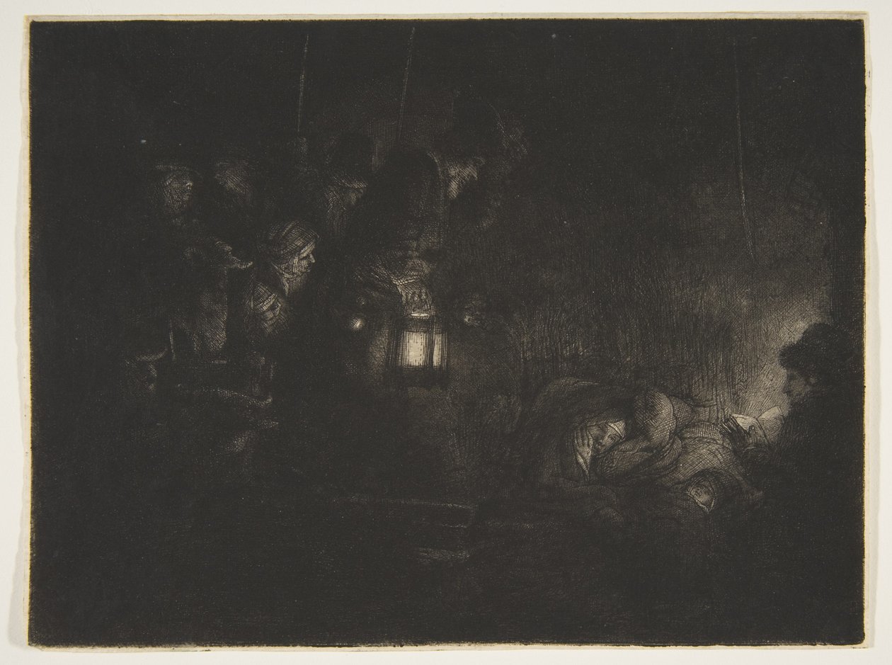 Çobanların Hayranlığı: Bir Gece Parçası, yak. 1657. by Rembrandt van Rijn