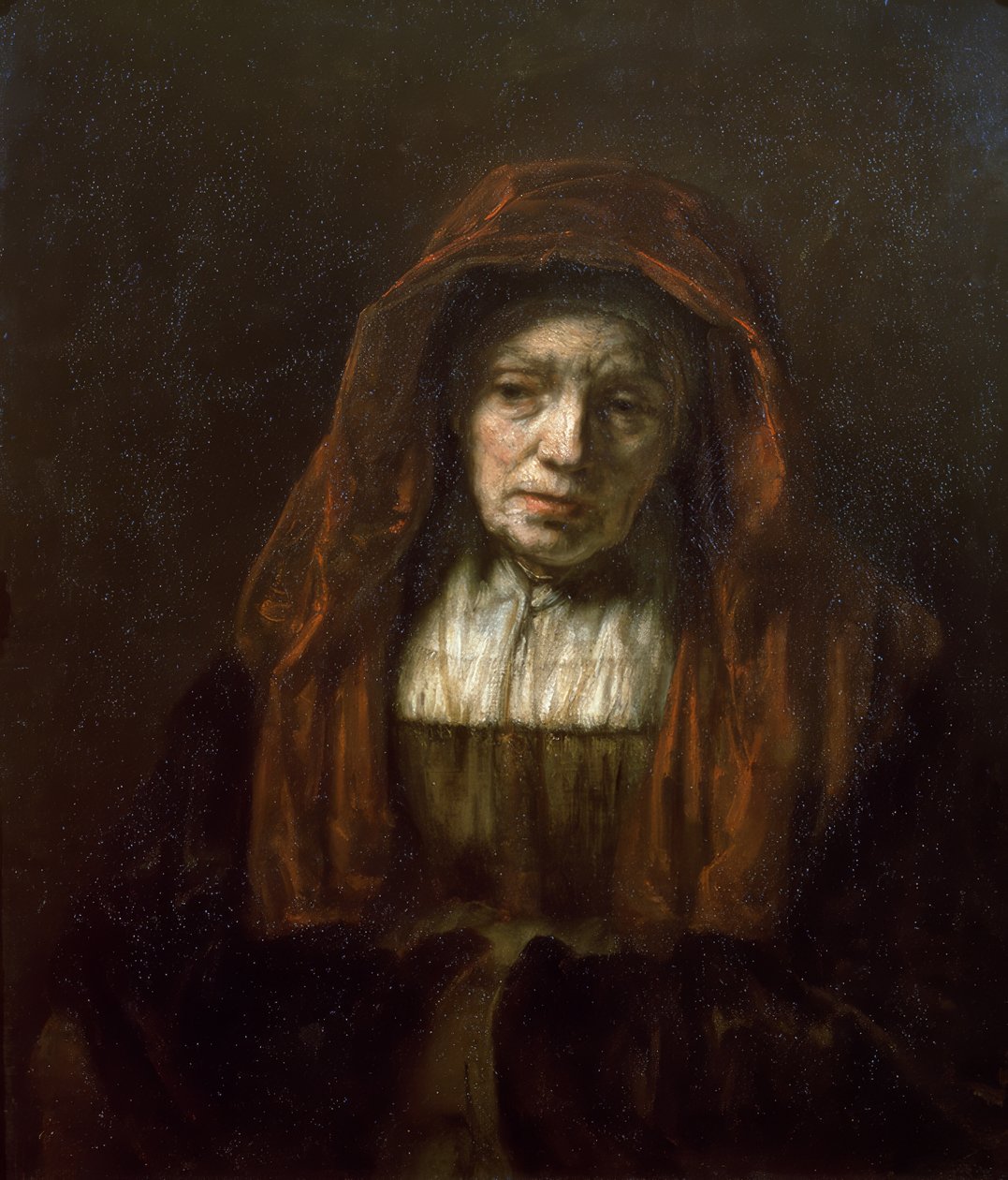Başörtülü yaşlı kadın by Rembrandt van Rijn
