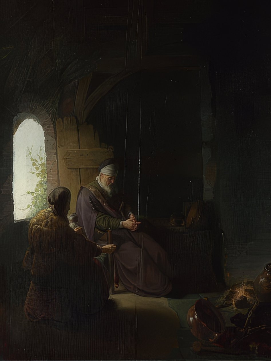Anna ve kör Tobit. 1630 civarında by Rembrandt van Rijn