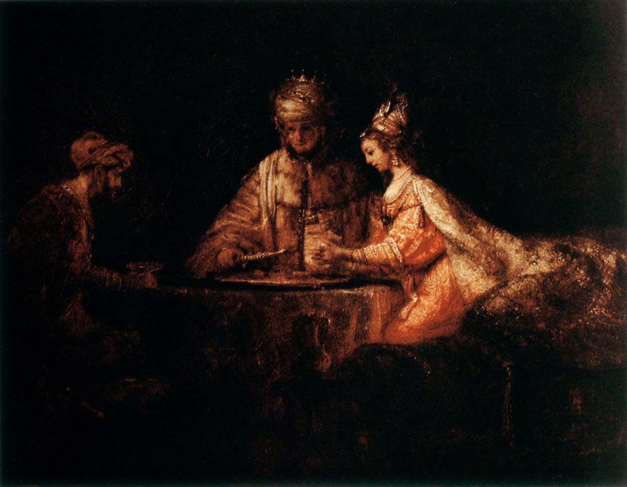 Assuerus, Haman ve Esther, 1660 by Rembrandt van Rijn