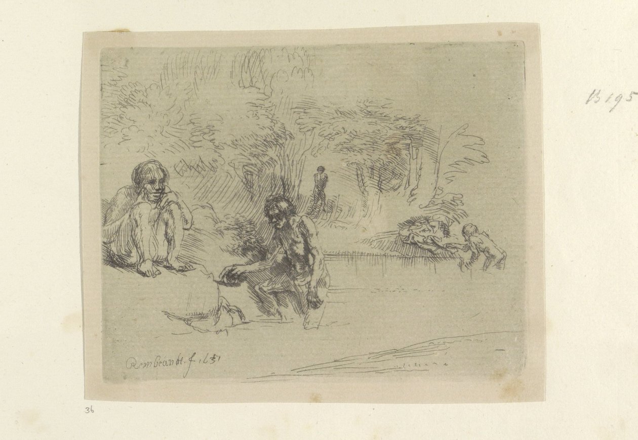 Baders Seksen beş orijinal baskının toplanması (seri başlığı) by Rembrandt van Rijn