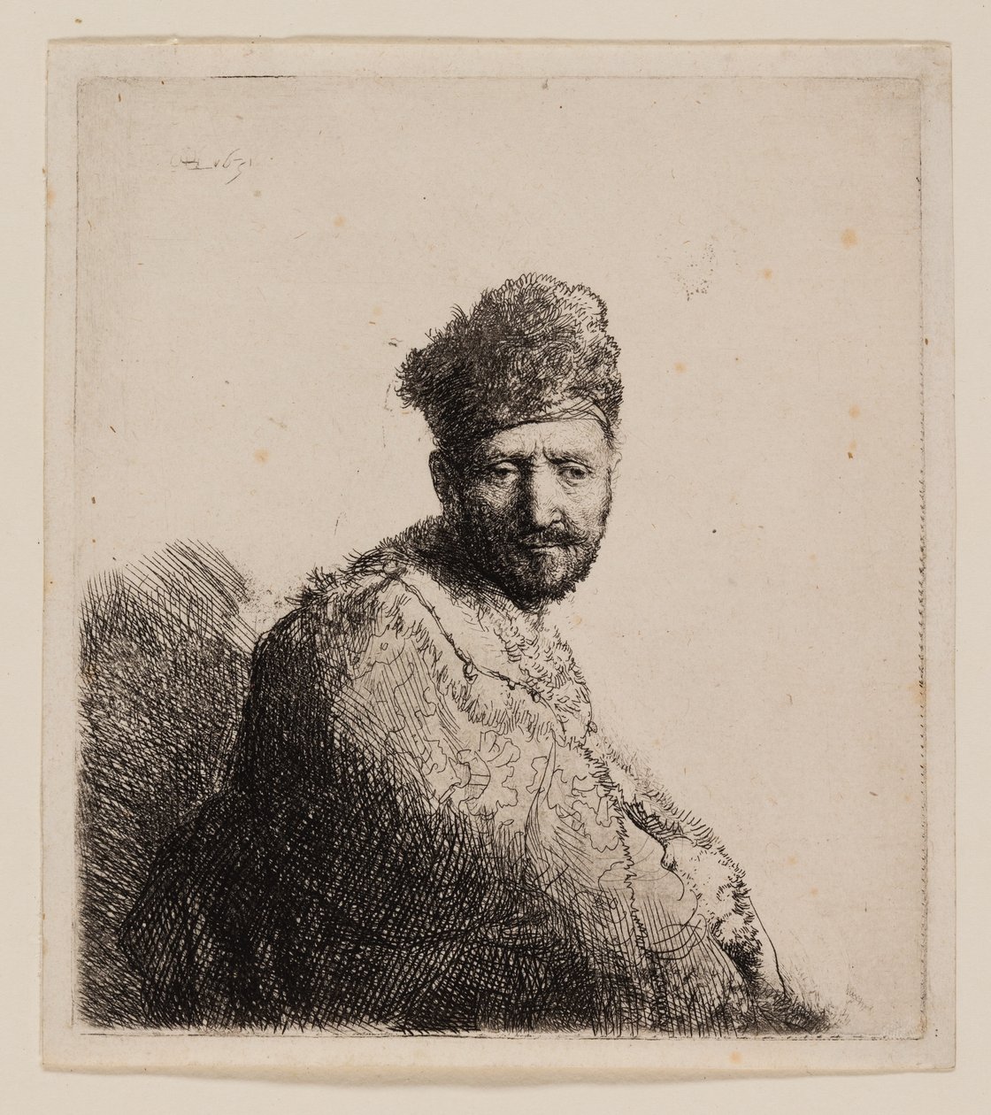 Sakallı Adam, Kürklü Doğu Şapkalı ve Cüppeli by Rembrandt van Rijn