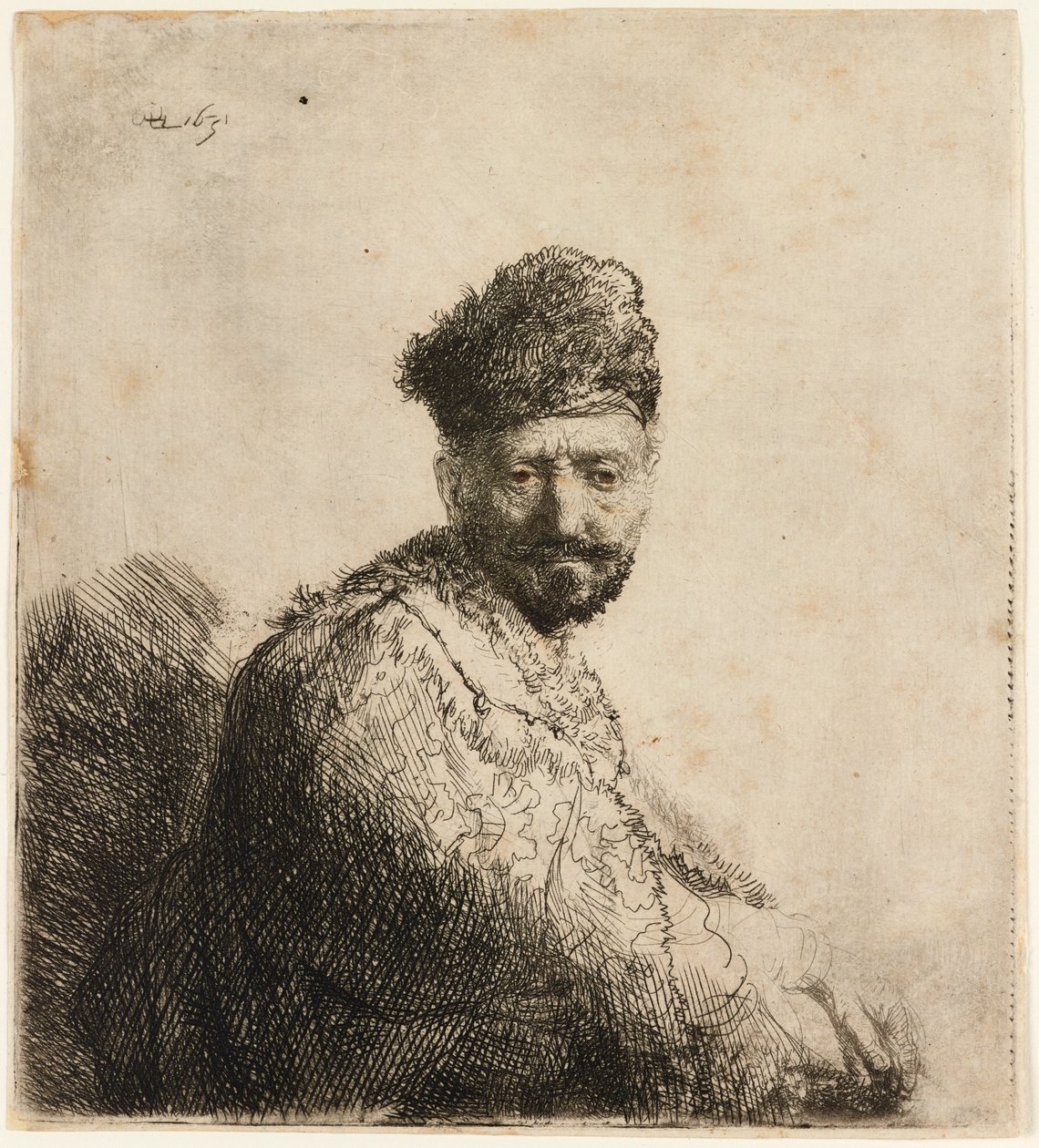Kürklü doğu şapkalı sakallı adam: sanatçının babası, 1631. by Rembrandt van Rijn