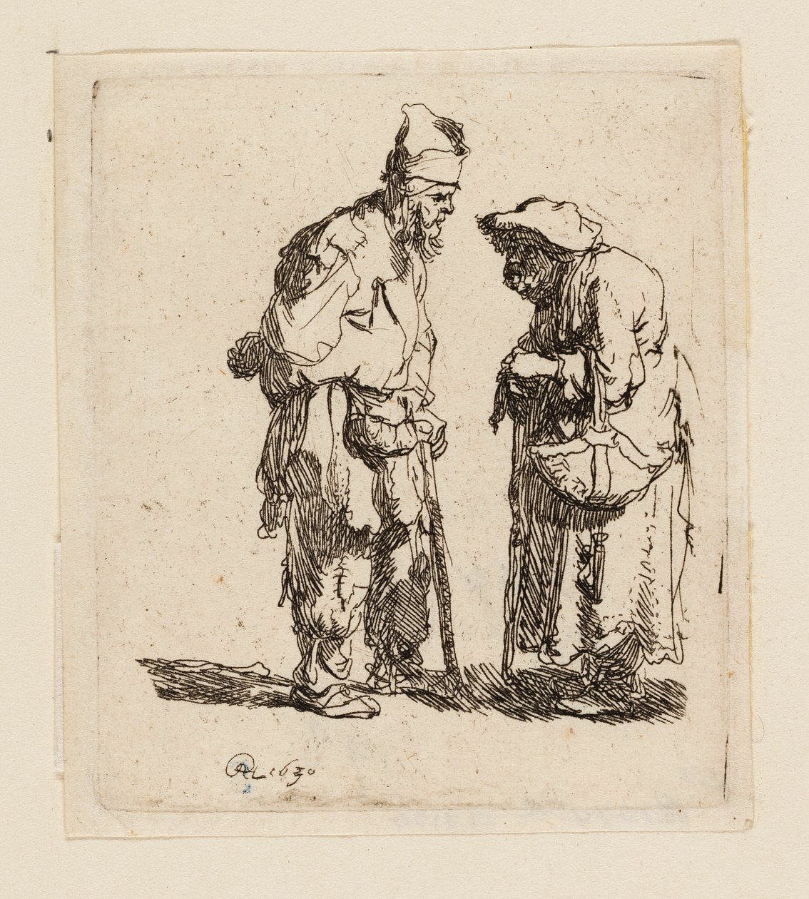 Dilenci Adam ve Dilenci Kadın Sohbeti by Rembrandt van Rijn