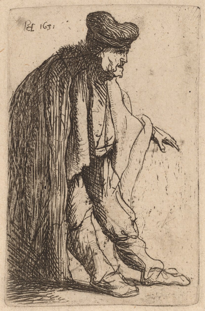 Sol Elini Uzatmış Dilenci by Rembrandt van Rijn