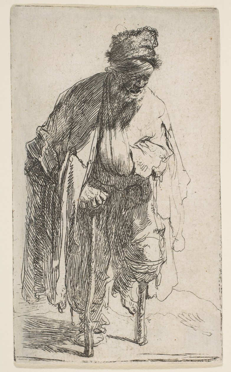 Tahta Bacaklı Dilenci, yak. 1630. by Rembrandt van Rijn