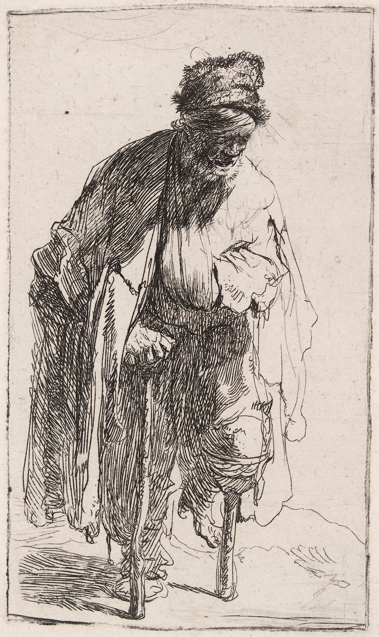 Tahta bacaklı dilenci, c.1630. by Rembrandt van Rijn