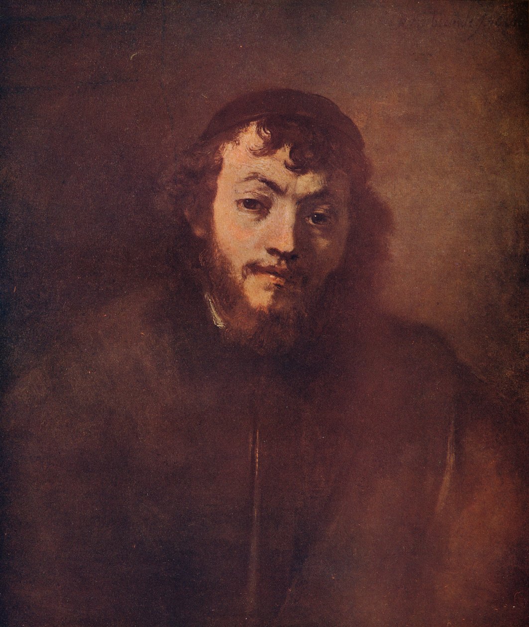 Kafatası Olan Sakallı Genç Adam Büstü, 1663 by Rembrandt van Rijn